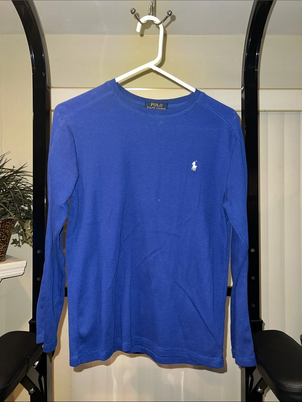 Polo by Ralph Lauren Men’s Sapphire Blue Long-Sleeve Crewneck Shirt